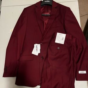 Azzuro Burgundy Suit.